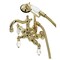 Kingston Brass CA1009T2 3-3/8" Tub Wall Mount Clawfoot Tub Faucet with Hand Shower, Polished Brass CA1009T2 - alternate 1